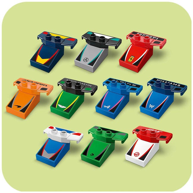 LEGO DUPLO F1 TEAM RACE CARS AND DRIVERS