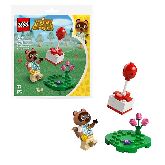 LEGO ANIMAL CROSSING TOM NOOK AND FLYING PRESENT