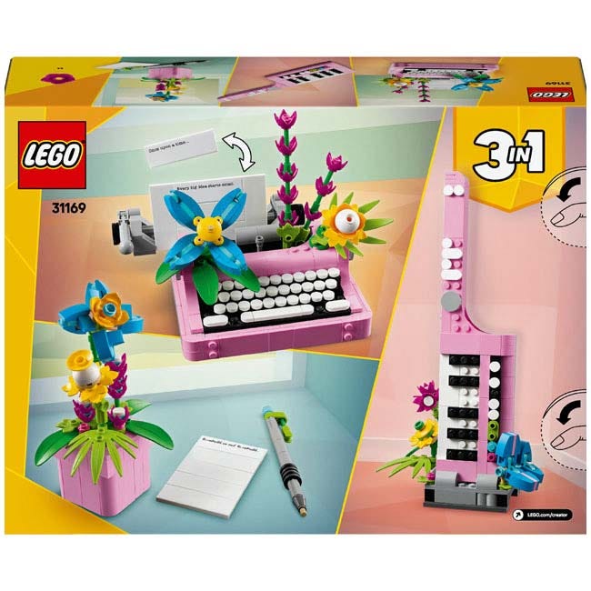 LEGO CREATOR TYPEWRITER WITH FLOWERS