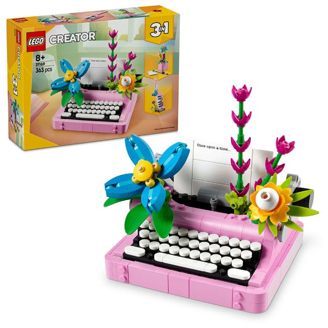 LEGO CREATOR TYPEWRITER WITH FLOWERS