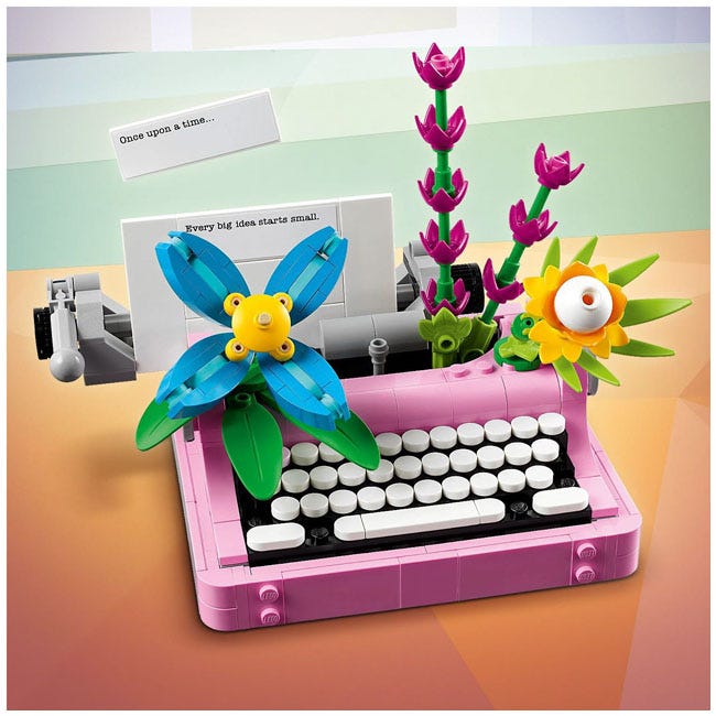 LEGO CREATOR TYPEWRITER WITH FLOWERS