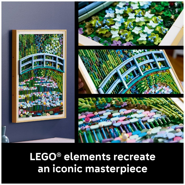LEGO ART CLAUDE MONET BRIDGE OVER A POND OF WATER LILIES