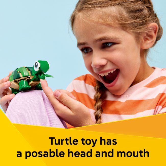 LEGO CREATOR TURTLE WITH A WATER LILY FLOWER