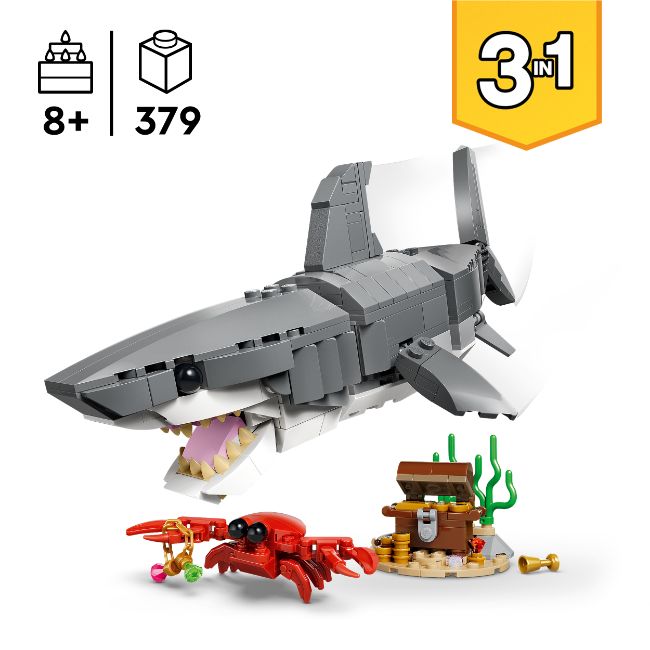 LEGO CREATOR FIERCE SHARK WITH A TREASURE CHEST