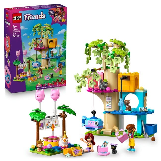LEGO FRIENDS CAT BIRTHDAY PARTY AND TREE HOUSE