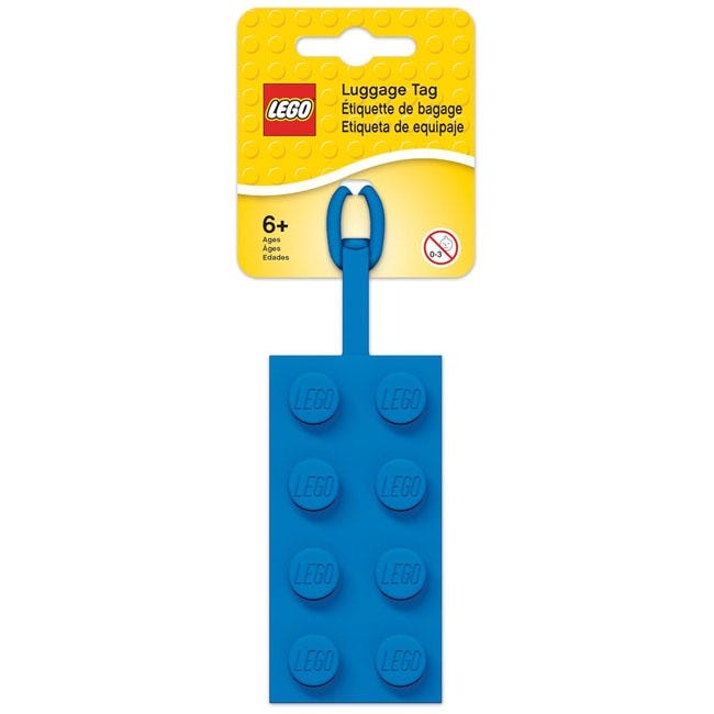 LEGO IQ STATIONERY 2x4 SILICONE LUGGAGE TAG-BLUE