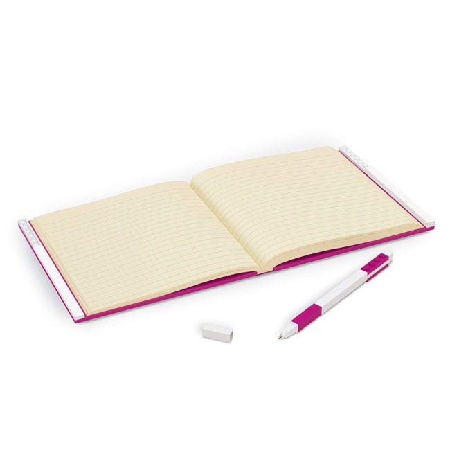 LEGO IQ LOCKING NOTEBOOK WITH GEL PEN-MAGENTA