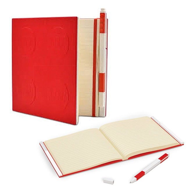 LEGO IQ LOCKING NOTEBOOK WITH GEL PEN-RED