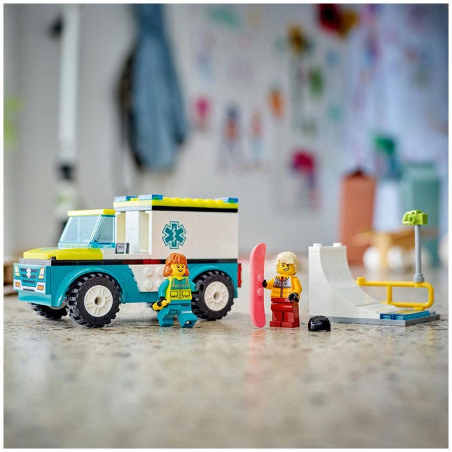 LEGO CITY EMERGENCY AMBULANCE AND SNOWBOARDER
