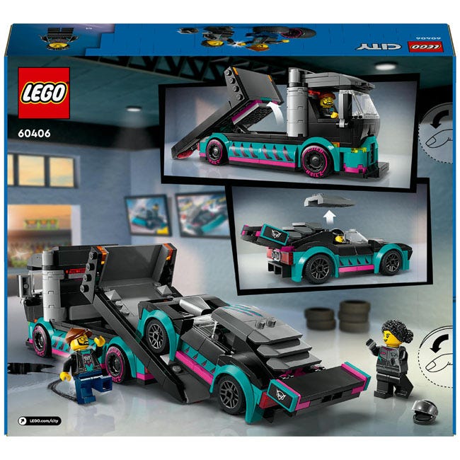 LEGO CITY RACE CAR AND CAR CARRIER TRUCK