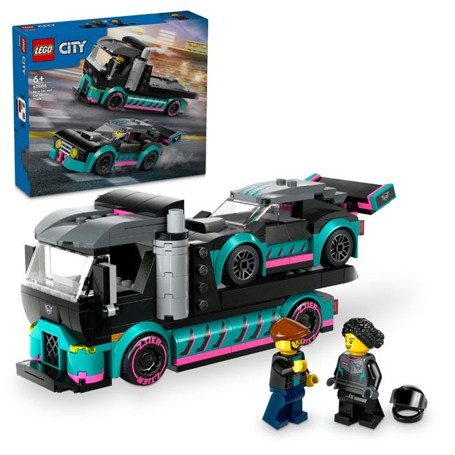 LEGO CITY RACE CAR AND CAR CARRIER TRUCK