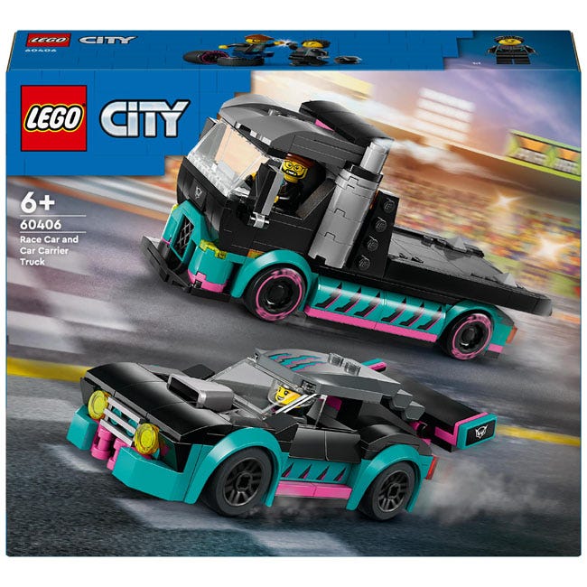 LEGO CITY RACE CAR AND CAR CARRIER TRUCK