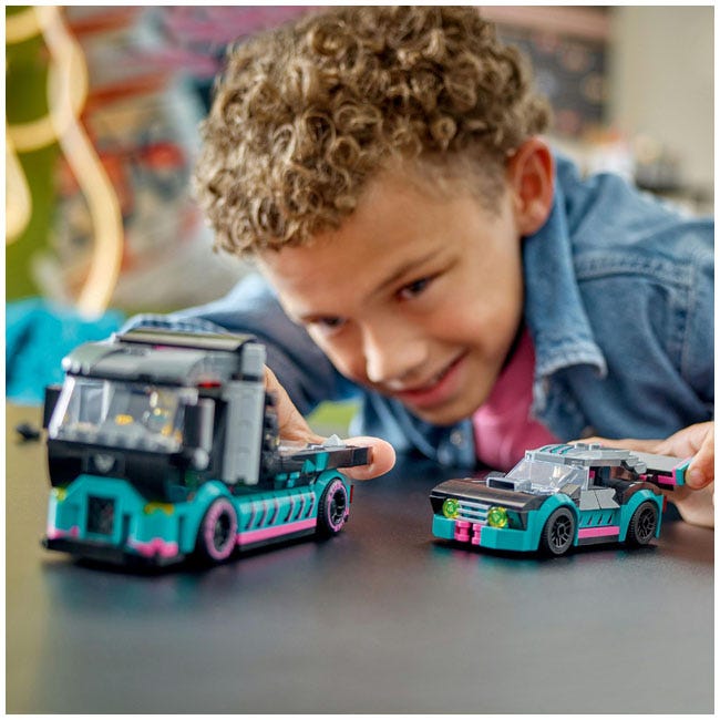 LEGO CITY RACE CAR AND CAR CARRIER TRUCK