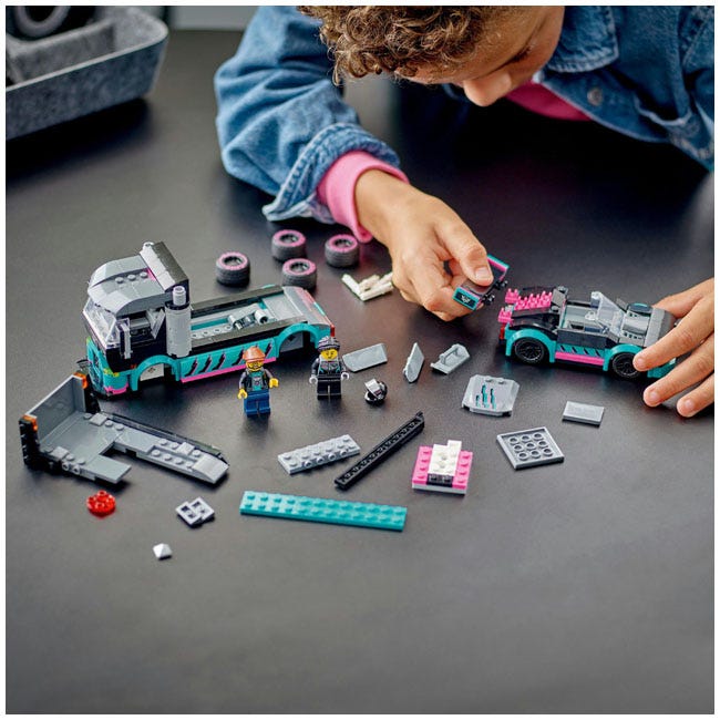 LEGO CITY RACE CAR AND CAR CARRIER TRUCK