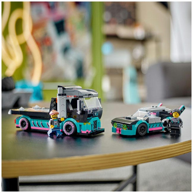 LEGO CITY RACE CAR AND CAR CARRIER TRUCK