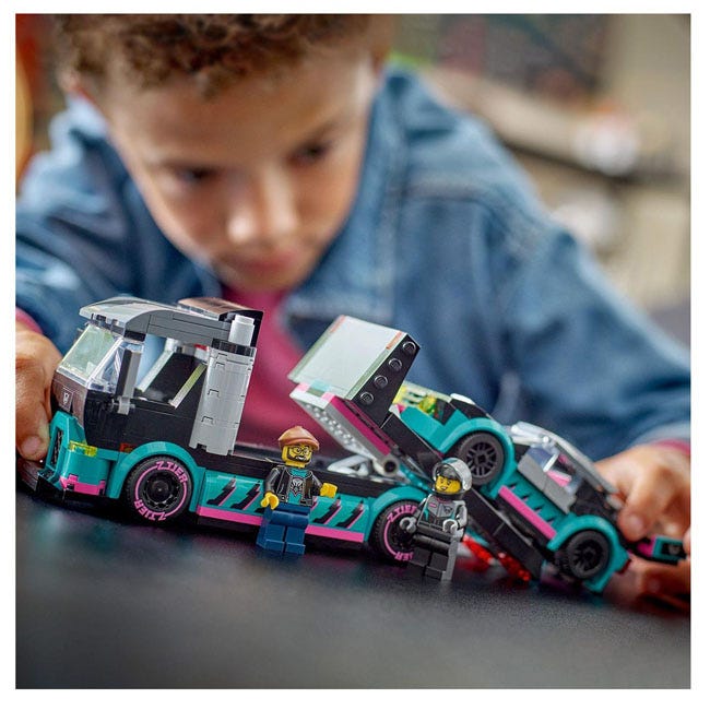 LEGO CITY RACE CAR AND CAR CARRIER TRUCK