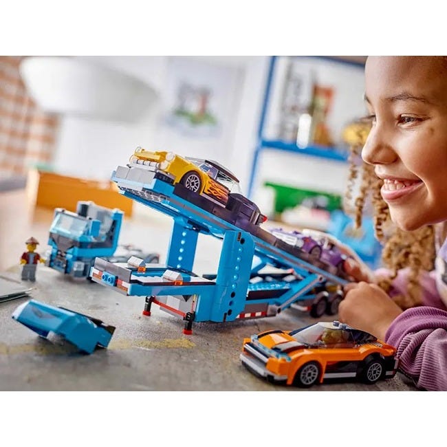 LEGO CITY CAR TRANSPORTER TRUCK WITH SPORTS CARS
