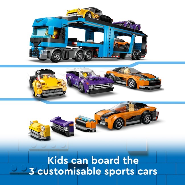 LEGO CITY CAR TRANSPORTER TRUCK WITH SPORTS CARS