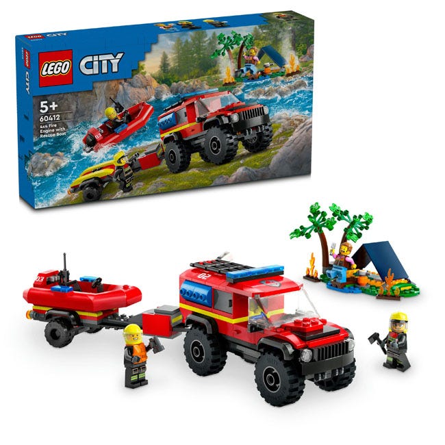 LEGO CITY 4X4 FIRE TRUCK WITH RESCUE BOAT