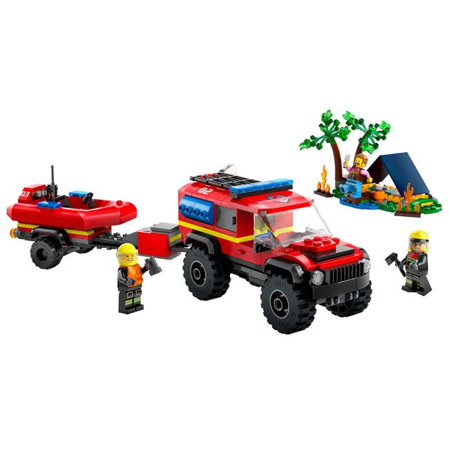 LEGO CITY 4X4 FIRE TRUCK WITH RESCUE BOAT