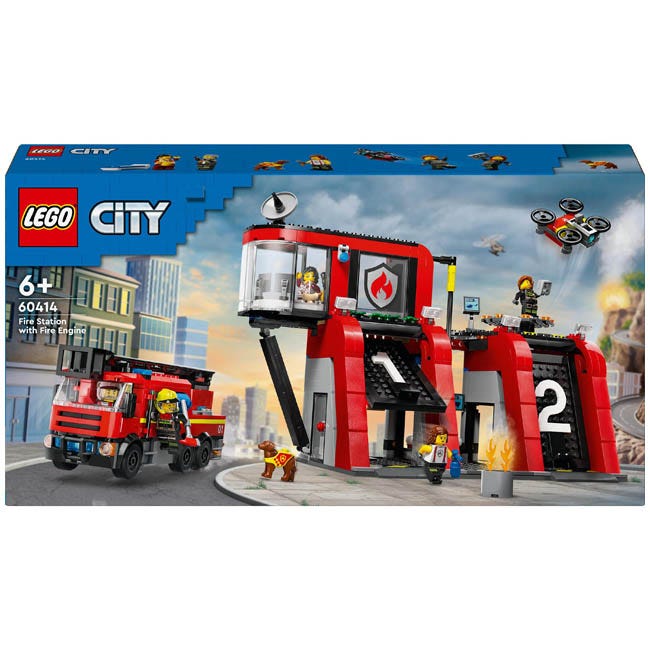 LEGO CITY FIRE STATION WITH FIRE TRUCK