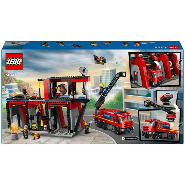 LEGO CITY FIRE STATION WITH FIRE TRUCK