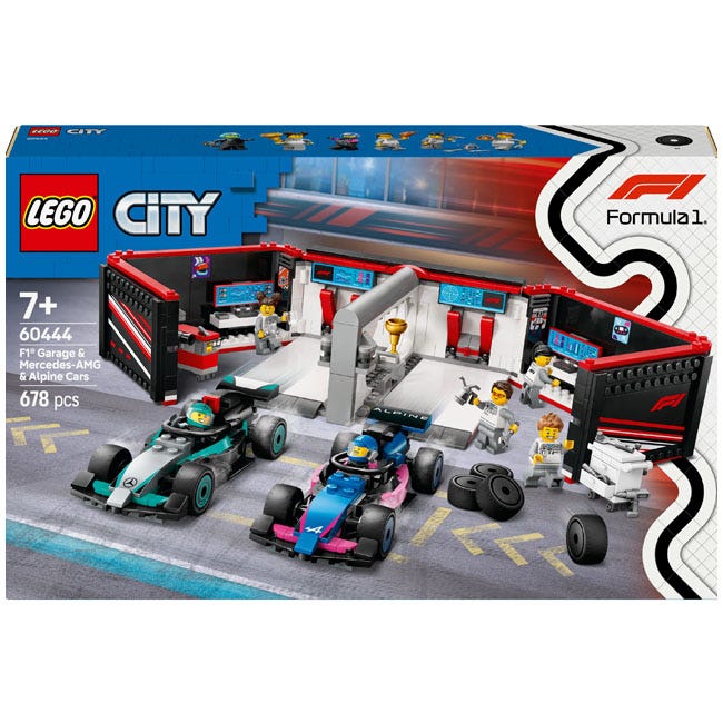 LEGO CITY F1 GARAGE AND MERCEDES-AMG AND ALPINE CARS