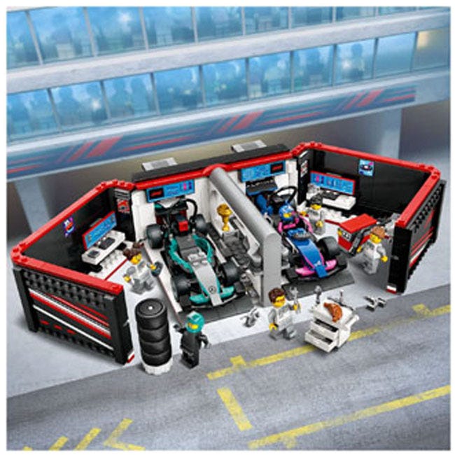 LEGO CITY F1 GARAGE AND MERCEDES-AMG AND ALPINE CARS