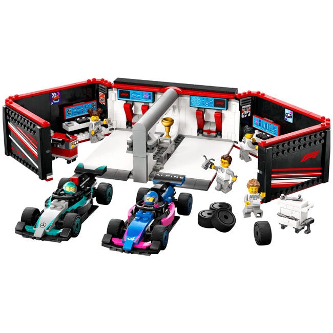 LEGO CITY F1 GARAGE AND MERCEDES-AMG AND ALPINE CARS