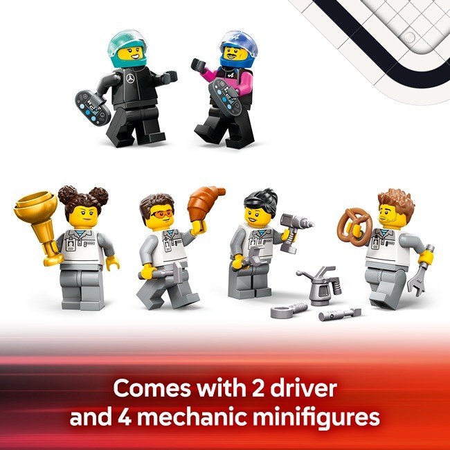 LEGO CITY F1 GARAGE AND MERCEDES-AMG AND ALPINE CARS