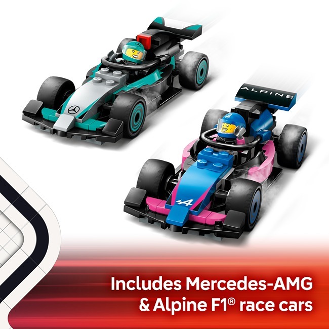 LEGO CITY F1 GARAGE AND MERCEDES-AMG AND ALPINE CARS