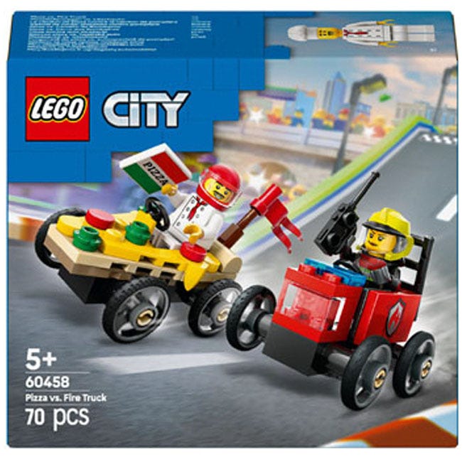 LEGO CITY PIZZA VS FIRE TRUCK RACE CAR PACK