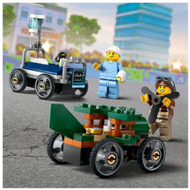 LEGO CITY AIRPLANE VS HOSPITAL BED RACE CAR PACK