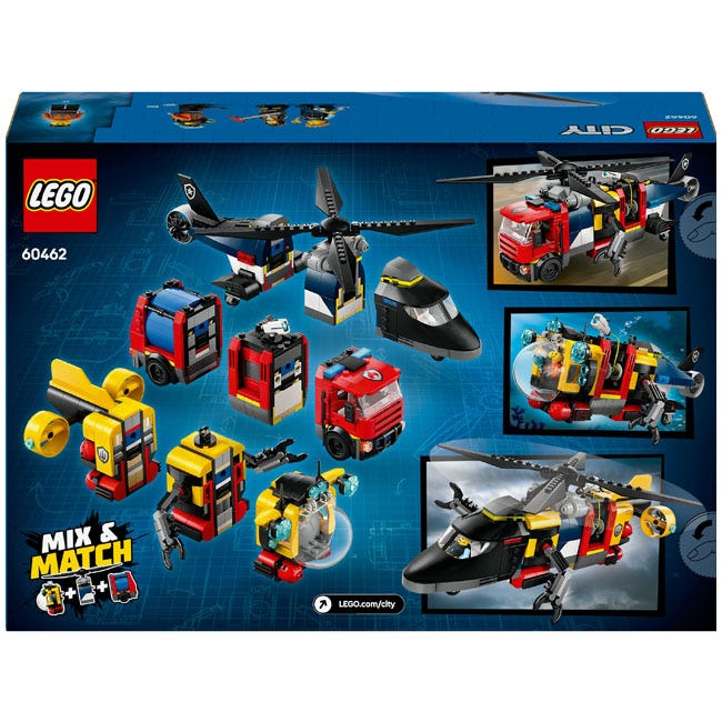 LEGO CITY HELICOPTER FIRE TRUCK AND SUBMARINE REMIX