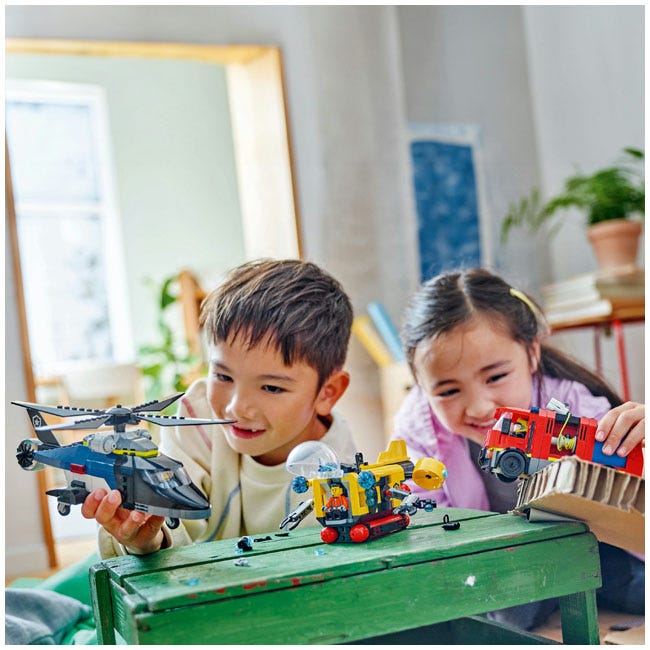 LEGO CITY HELICOPTER FIRE TRUCK AND SUBMARINE REMIX