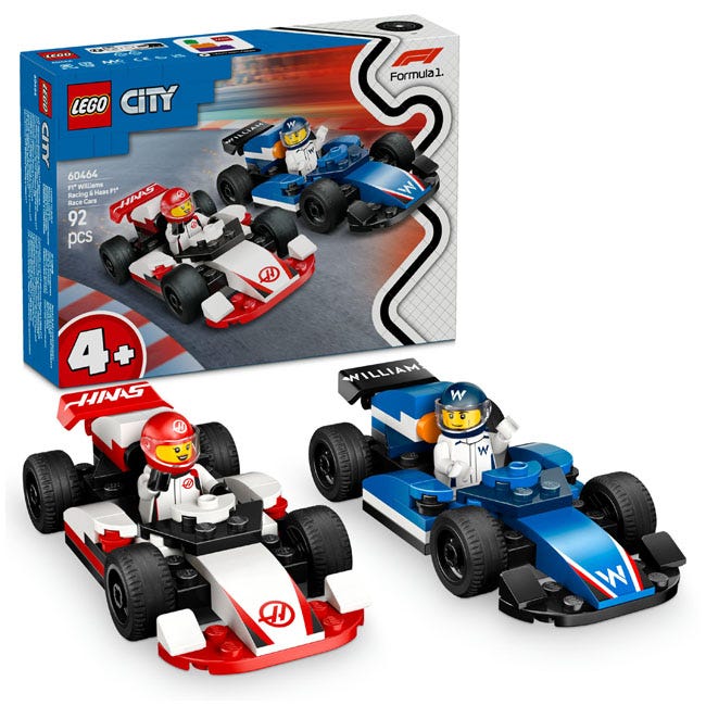 LEGO CITY F1 WILLIAMS RACING AND HAAS F1 RACE CARS