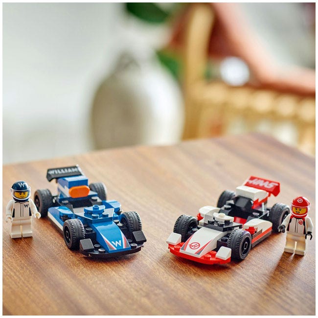 LEGO CITY F1 WILLIAMS RACING AND HAAS F1 RACE CARS