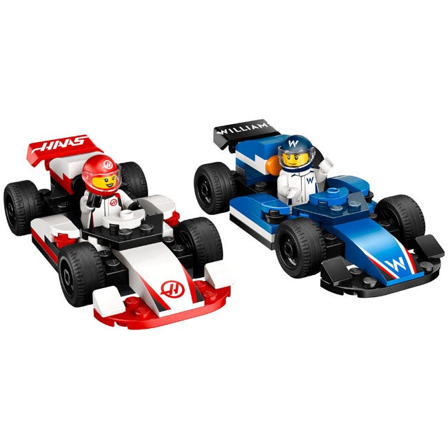 LEGO CITY F1 WILLIAMS RACING AND HAAS F1 RACE CARS
