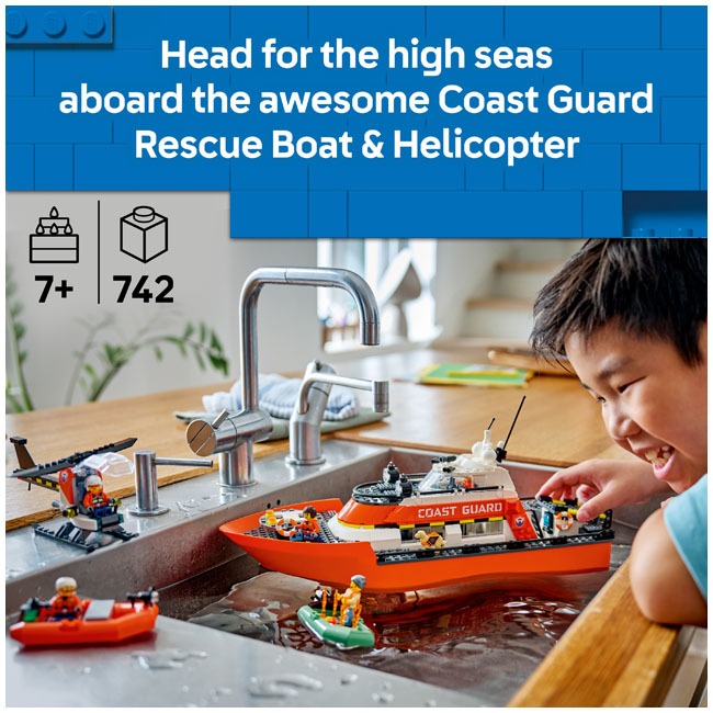 LEGO CITY COAST GUARD RESCUE BOAT & HELICOPTER