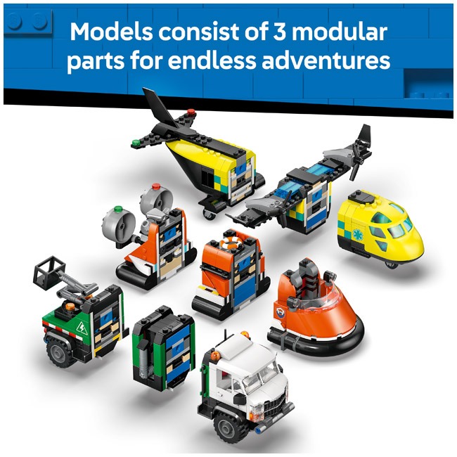 LEGO CITY AIRPLANE SERVICE TRUCK & HOVERCRAFT REMIX