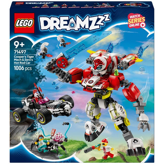 LEGO DREAMZZZ COOPER'S TIGER MECH AND ZERO'S HOT ROD CAR