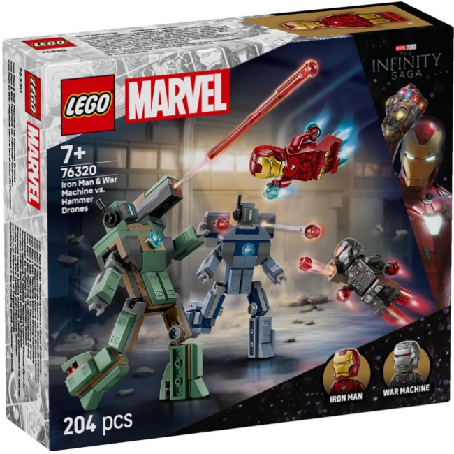 LEGO MARVEL IRON MAN AND WAR MACHINE VS HAMMER DRONES