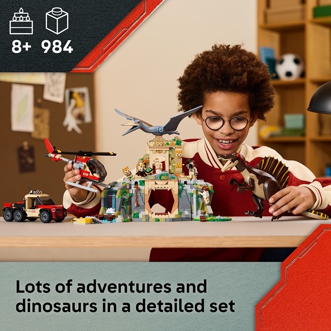 LEGO JURASSIC WORLD SPINOSAURUS N QUETZALCOATLUS AIR MISSION