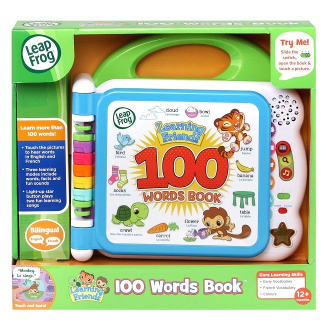 LEAPFROG LEARNING FRIENDS 100 WORDS BOOK UK & FR