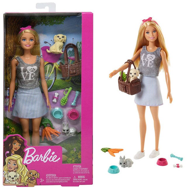 BARBIE PICNIC DOLL WITH CUTE ANIMALS
