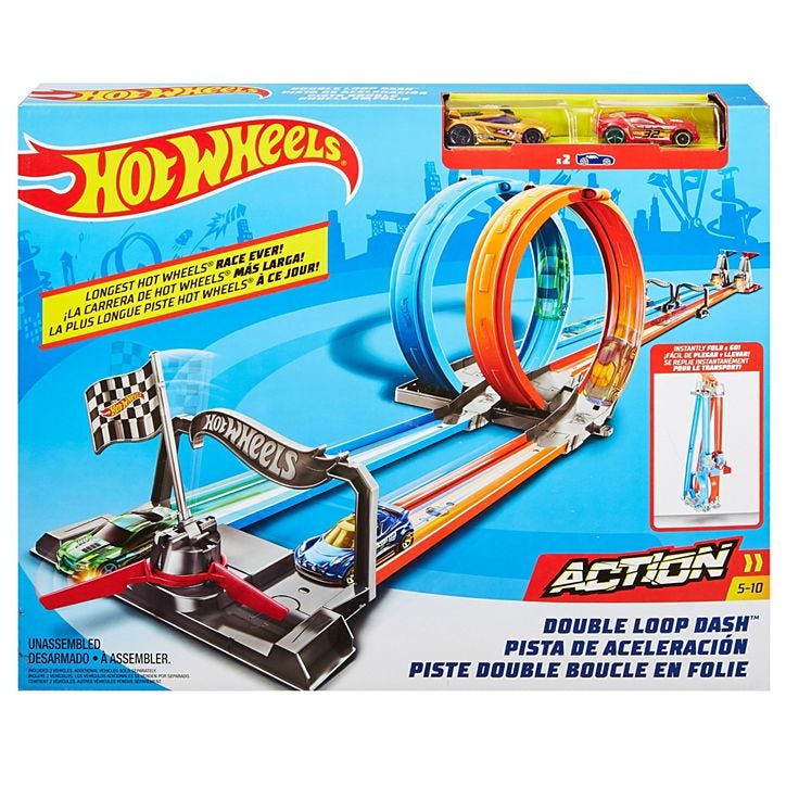 HOT WHEELS DOUBLE LOOP DASH TRACKSET