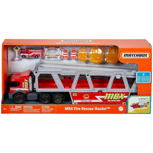 MATCHBOX FIRE RESCUE HAULER PLAYSET