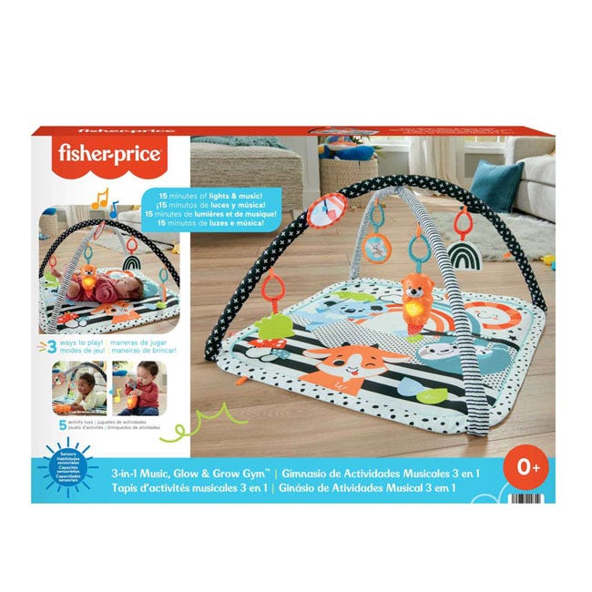 FISHER PRICE 3 IN 1 MIUSIC GLOW AND GROW GYM INFANT PLAYMAT