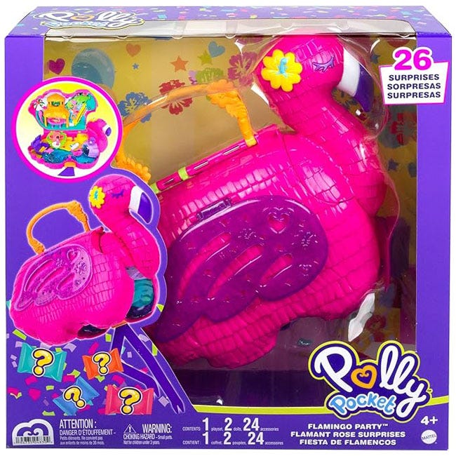 POLLY POCKET BOX FLAMINGO MEGA PARTY