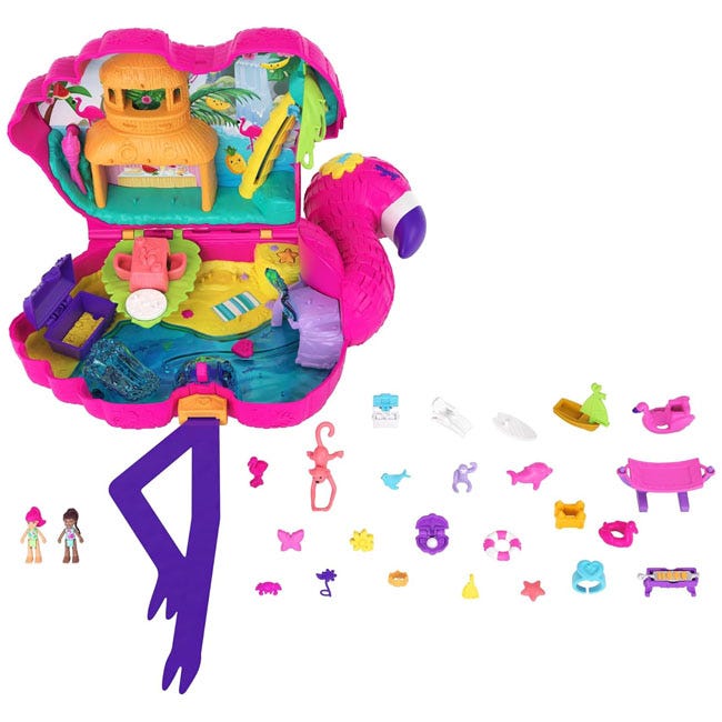 POLLY POCKET BOX FLAMINGO MEGA PARTY